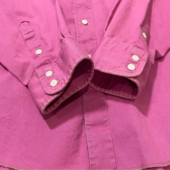 Mens Wrangler Pink Button Up Brushpopper Style Long Sleeve Size Large - Picture 7 of 12